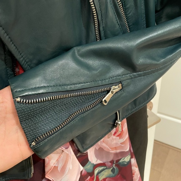 Deep Teal Italian Leather jacket - Picture 4 of 6